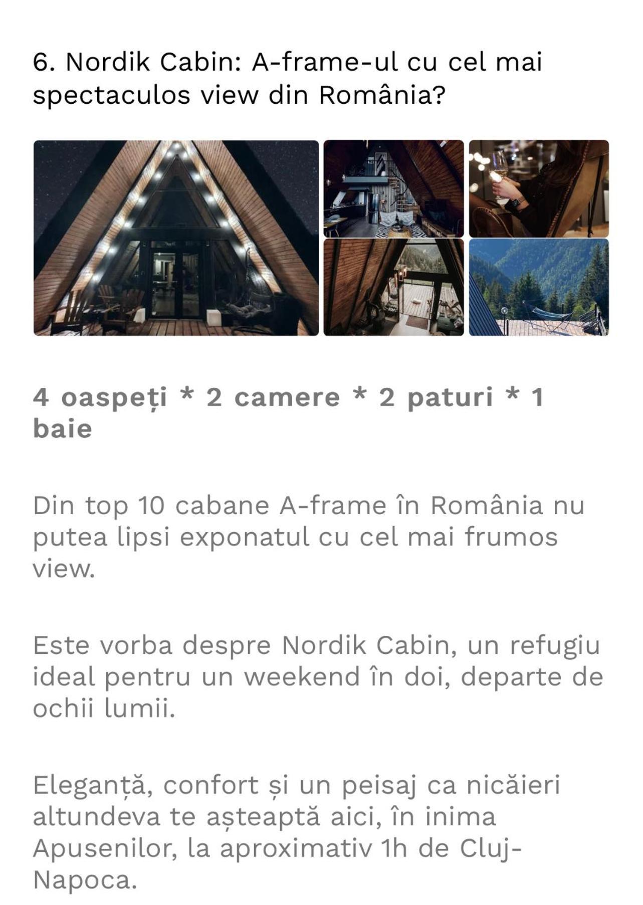 Nordik Cabin - Aframe With 2 Bedrooms Mărişel Εξωτερικό φωτογραφία